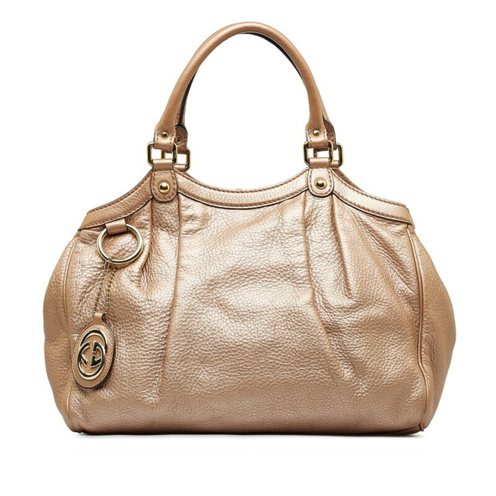 Gucci Blush Pink Leather Shoulder Bag with Gold Details